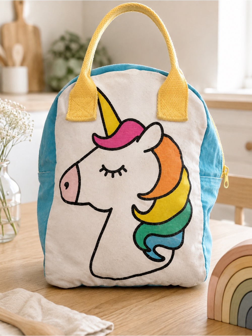Fluf Unicorn Insulated Lunch Bag | Organic Cotton | Kids Lunch Tote